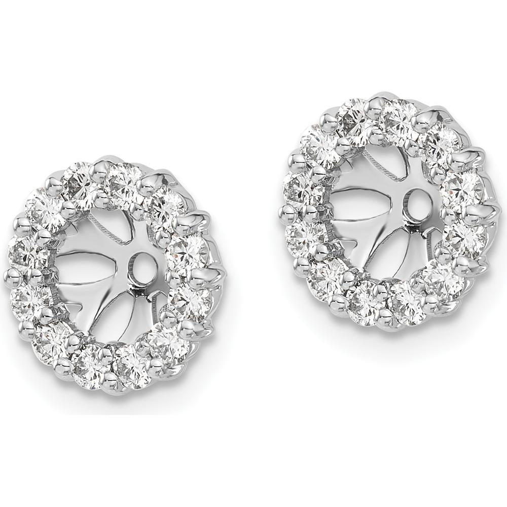 14K White Gold Diamond Cluster Earring Jackets - 0.03 Carats Total Diamond Weight by Monteluci Fine Jewelry