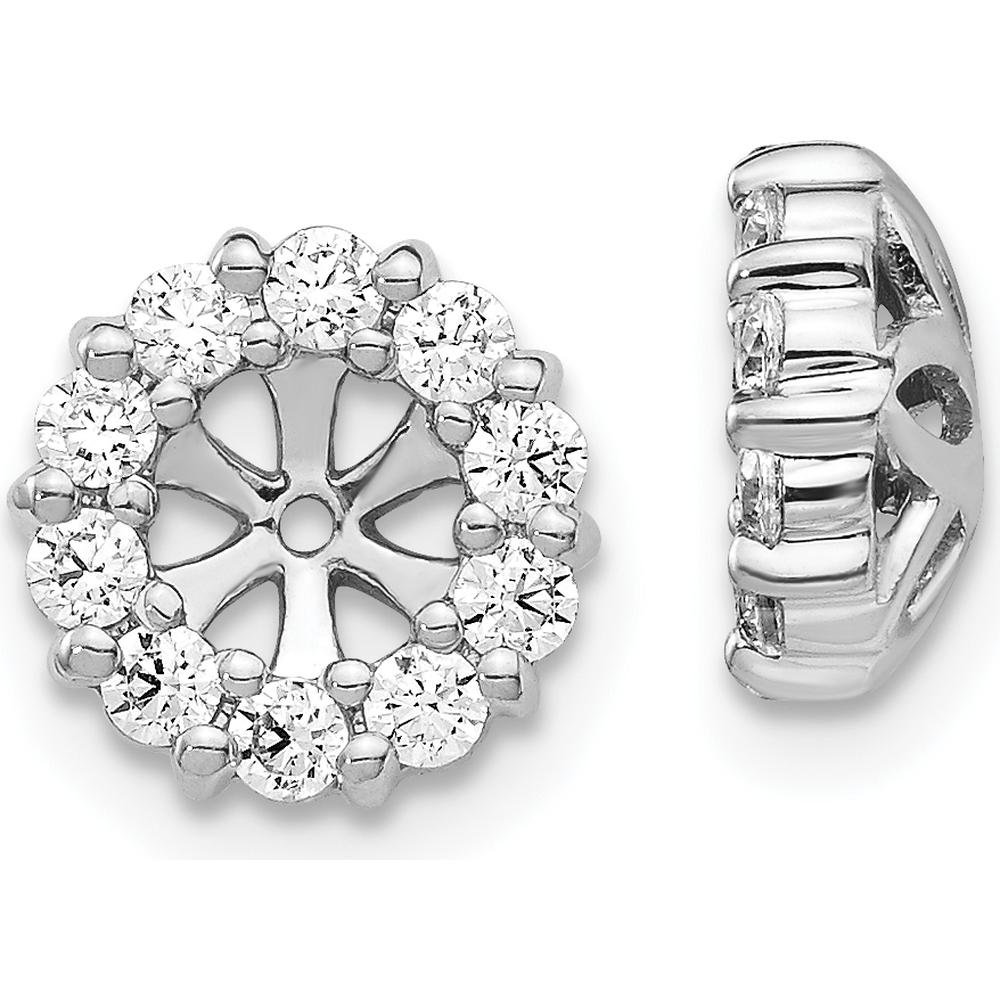 14K White Gold Diamond Cluster Earring Jackets - 0.0303 Carats Total Diamond Weight by Monteluci Fine Jewelry