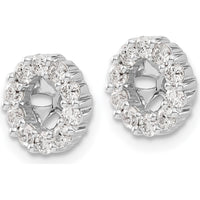 14K White Gold Diamond Cluster Earring Jackets - 0.0303 Carats Total Diamond Weight by Monteluci Fine Jewelry