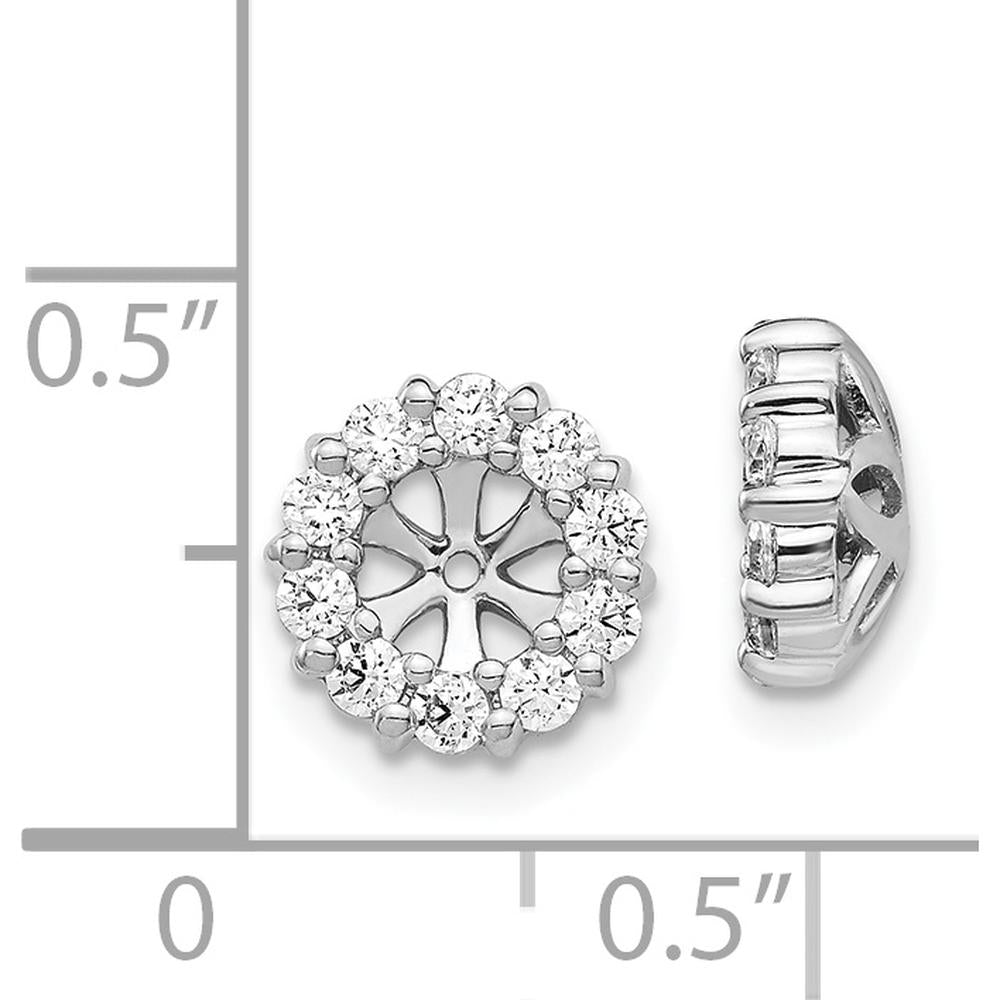 14K White Gold Diamond Cluster Earring Jackets - 0.0303 Carats Total Diamond Weight by Monteluci Fine Jewelry