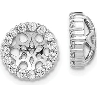 14K White Gold Diamond Cluster Earring Jackets with Round Diamonds - 0.033 Carats Total Diamond Weight by Monteluci Fine Jewelry