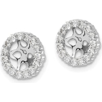 14K White Gold Diamond Cluster Earring Jackets with Round Diamonds - 0.033 Carats Total Diamond Weight by Monteluci Fine Jewelry