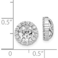 14K White Gold Diamond Cluster Earring Jackets with Round Diamonds - 0.033 Carats Total Diamond Weight by Monteluci Fine Jewelry