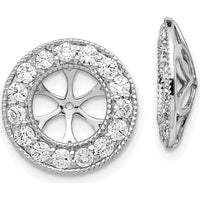 14K White Gold Diamond Cluster Earring Jackets with Round Diamonds - 1.0 Carats Total Diamond Weight by Monteluci Fine Jewelry