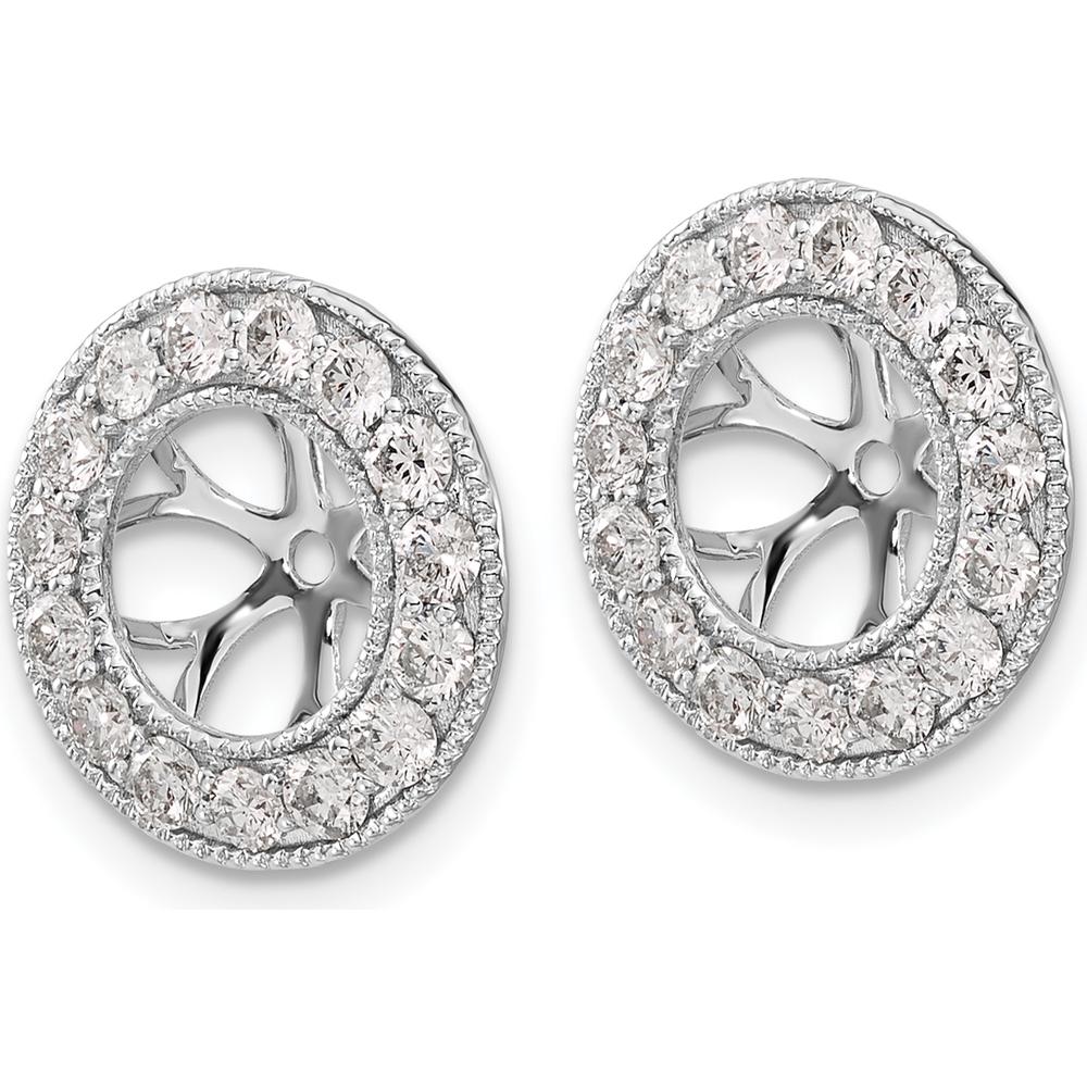 14K White Gold Diamond Cluster Earring Jackets with Round Diamonds - 1.0 Carats Total Diamond Weight by Monteluci Fine Jewelry