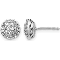 14K White Gold Diamond Cluster Earrings with 14 Round Natural Diamonds - 0.27 Carat Total Diamond Weight by Monteluci Fine Jewelry