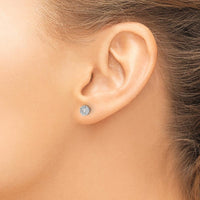 14K White Gold Diamond Cluster Earrings with Round Diamonds - 0.09 Carat Total Diamond Weight by Monteluci Fine Jewelry