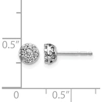 14K White Gold Diamond Cluster Earrings with Round Diamonds - 0.09 Carat Total Diamond Weight by Monteluci Fine Jewelry