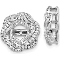 14K White Gold Diamond Cluster Jacket Earrings - 0.08 Carats Total Diamond Weight by Monteluci Fine Jewelry