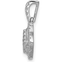 14K White Gold Diamond Cluster Pendant with Round Diamonds - 1/4 Carat Total Diamond Weight by Monteluci Fine Jewelry