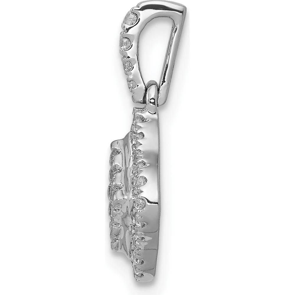 14K White Gold Diamond Cluster Pendant with Round Diamonds - 1/4 Carat Total Diamond Weight by Monteluci Fine Jewelry