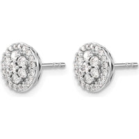 14K White Gold Diamond Cluster Post Earrings - 0.045 Carat Total Diamond Weight by Monteluci Fine Jewelry