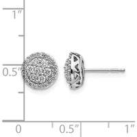 14K White Gold Diamond Cluster Post Earrings - 0.045 Carat Total Diamond Weight by Monteluci Fine Jewelry