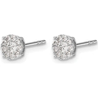 14K White Gold Diamond Cluster Post Earrings - 0.09 Carat Total Diamond Weight by Monteluci Fine Jewelry