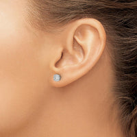14K White Gold Diamond Cluster Post Earrings - 0.09 Carat Total Diamond Weight by Monteluci Fine Jewelry