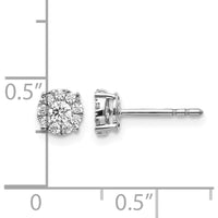 14K White Gold Diamond Cluster Post Earrings - 0.09 Carat Total Diamond Weight by Monteluci Fine Jewelry