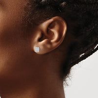 14K White Gold Diamond Cluster Post Earrings - 0.09 Carat Total Diamond Weight by Monteluci Fine Jewelry
