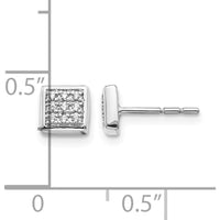 14K White Gold Diamond Cluster Post Earrings - 0.09 Carat Total Diamond Weight by Monteluci Fine Jewelry