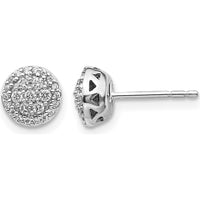 14K White Gold Diamond Cluster Post Earrings - 0.14 Carat Total Diamond Weight by Monteluci Fine Jewelry