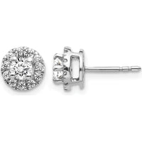 14K White Gold Diamond Cluster Post Earrings - 0.206 Carat Total Diamond Weight by Monteluci Fine Jewelry