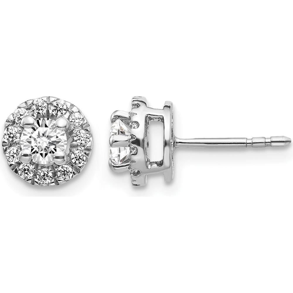14K White Gold Diamond Cluster Post Earrings - 0.206 Carat Total Diamond Weight by Monteluci Fine Jewelry
