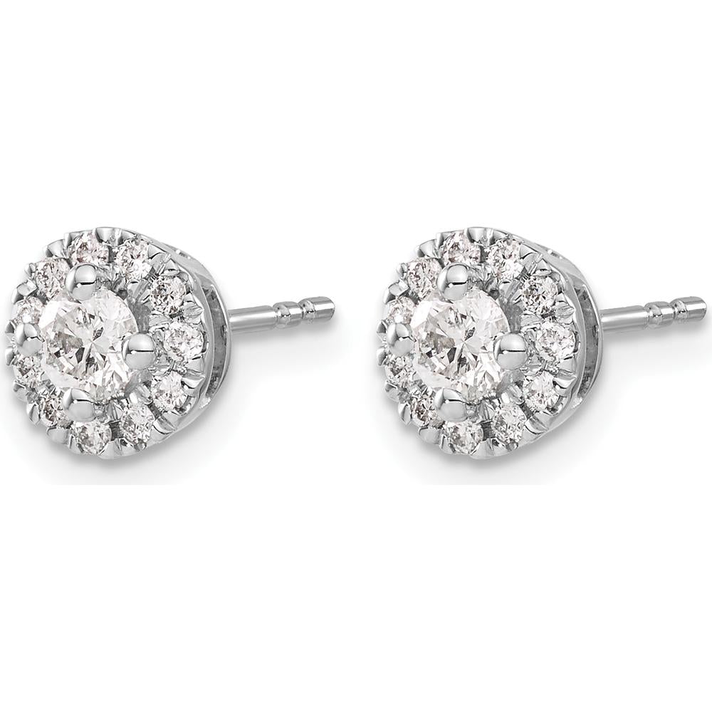 14K White Gold Diamond Cluster Post Earrings - 0.206 Carat Total Diamond Weight by Monteluci Fine Jewelry