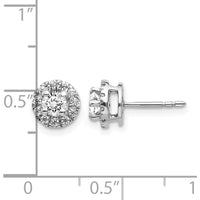 14K White Gold Diamond Cluster Post Earrings - 0.206 Carat Total Diamond Weight by Monteluci Fine Jewelry