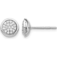 14K White Gold Diamond Cluster Post Earrings - 0.22 Carat Total Diamond Weight by Monteluci Fine Jewelry