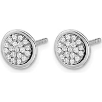 14K White Gold Diamond Cluster Post Earrings - 0.22 Carat Total Diamond Weight by Monteluci Fine Jewelry