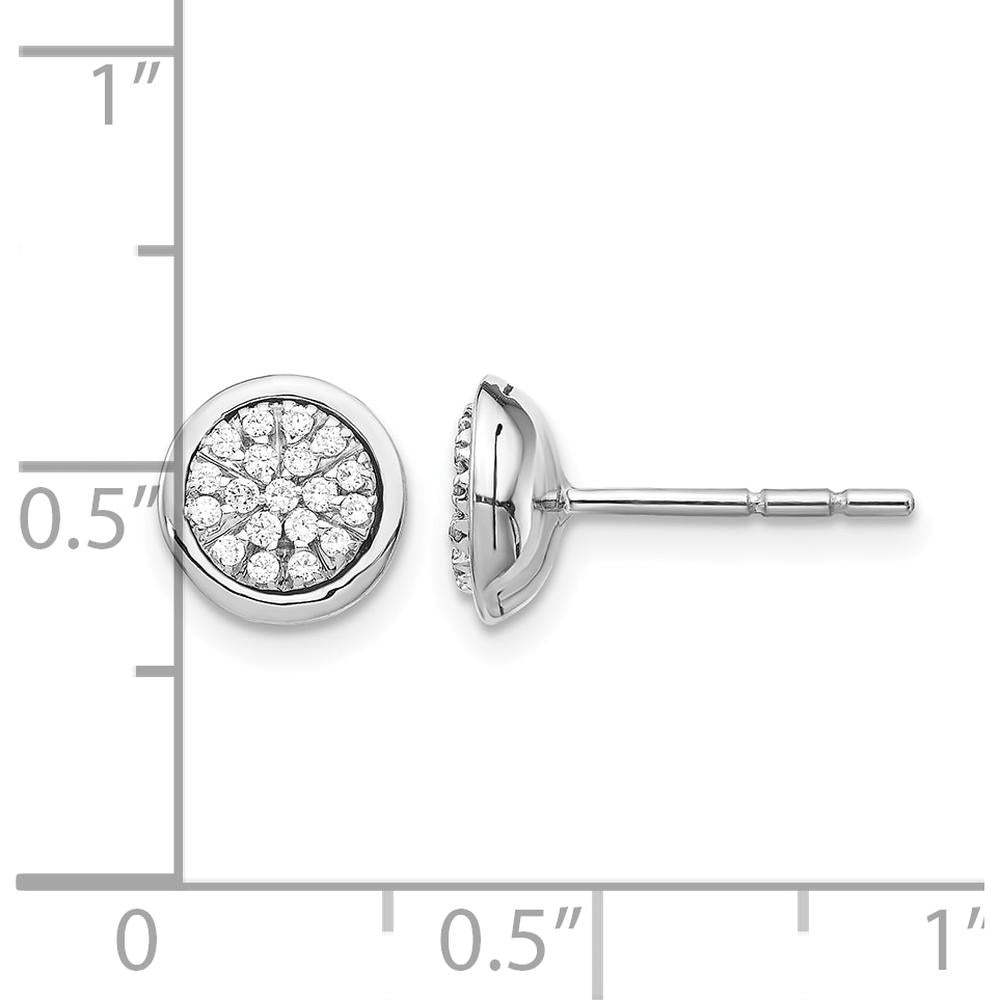 14K White Gold Diamond Cluster Post Earrings - 0.22 Carat Total Diamond Weight by Monteluci Fine Jewelry