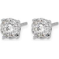 14K White Gold Diamond Cluster Post Earrings - 0.23 Carat Total Diamond Weight by Monteluci Fine Jewelry
