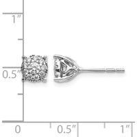 14K White Gold Diamond Cluster Post Earrings - 0.23 Carat Total Diamond Weight by Monteluci Fine Jewelry