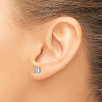 14K White Gold Diamond Cluster Post Earrings with 38 Round Diamonds - 0.004 Carat Total Diamond Weight by Monteluci Fine Jewelry