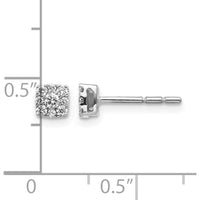 14K White Gold Diamond Cluster Post Earrings with Round Brilliant-Cut Diamonds - 0.14 Carat Total Diamond Weight by Monteluci Fine Jewelry