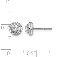 14K White Gold Diamond Cluster Post Earrings with Round Brilliant Cut Diamonds - 0.1532 Carat Total Diamond Weight by Monteluci Fine Jewelry