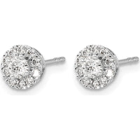 14K White Gold Diamond Cluster Post Earrings with Round Diamonds - 0.37 Carat Total Diamond Weight by Monteluci Fine Jewelry
