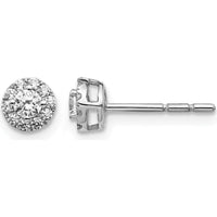 14K White Gold Diamond Cluster Post Earrings with Round Natural Diamonds - 0.22 Carat Total Diamond Weight by Monteluci Fine Jewelry