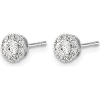 14K White Gold Diamond Cluster Post Earrings with Round Natural Diamonds - 0.22 Carat Total Diamond Weight by Monteluci Fine Jewelry