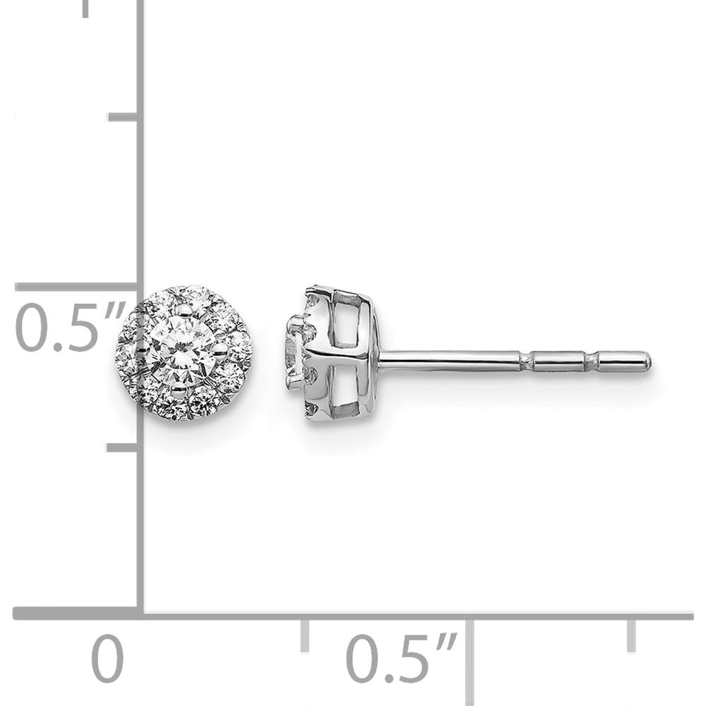 14K White Gold Diamond Cluster Post Earrings with Round Natural Diamonds - 0.22 Carat Total Diamond Weight by Monteluci Fine Jewelry