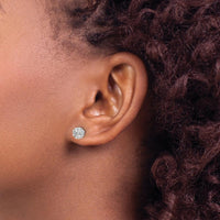 14K White Gold Diamond Cluster Push Back Earrings - 0.13 Carat Total Diamond Weight by Monteluci Fine Jewelry