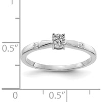 14K White Gold Diamond Cluster Ring with 7 Round Diamonds - 0.03 Carat Total Diamond Weight by 0