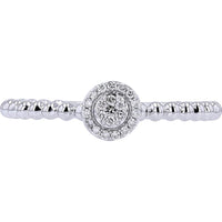 14K White Gold Diamond Cluster Ring with Round Stones - 0.08 Carats Total Diamond Weight