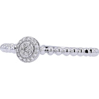 14K White Gold Diamond Cluster Ring with Round Stones - 0.08 Carats Total Diamond Weight