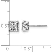 14K White Gold Diamond Cluster Screw Back Post Earrings with 10 Round Diamonds - 0.13 Carat Total Diamond Weight by Monteluci Fine Jewelry