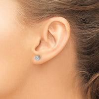 14K White Gold Diamond Cluster Screwback Earrings - 0.09 Carat Total Diamond Weight by Monteluci Fine Jewelry