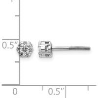 14K White Gold Diamond Cluster Screwback Earrings - 0.09 Carat Total Diamond Weight by Monteluci Fine Jewelry