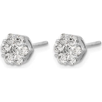 14K White Gold Diamond Cluster Screwback Earrings - 0.15 Carat Total Diamond Weight by Monteluci Fine Jewelry