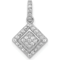 14K White Gold Diamond Cluster Square Pendant - 1/4 Carat Total Diamond Weight by Monteluci Fine Jewelry