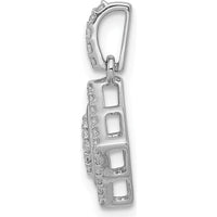 14K White Gold Diamond Cluster Square Pendant - 1/4 Carat Total Diamond Weight by Monteluci Fine Jewelry