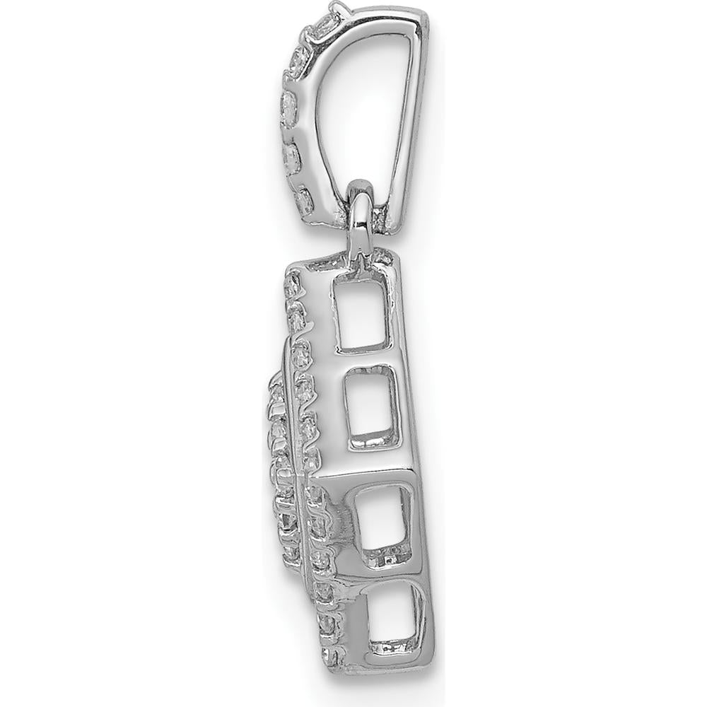 14K White Gold Diamond Cluster Square Pendant - 1/4 Carat Total Diamond Weight by Monteluci Fine Jewelry